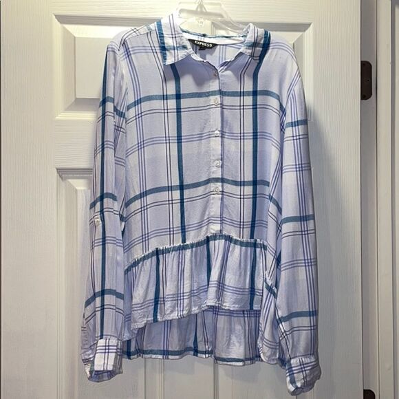 Express Tops - (5/$25) Express Flannel Peplum Shirt